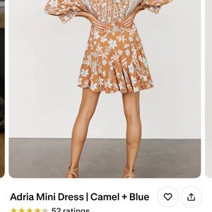 Baltic Born Camel and Blue Floral Dress
